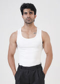 White Ribbed Tank Top