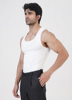 White Ribbed Tank Top