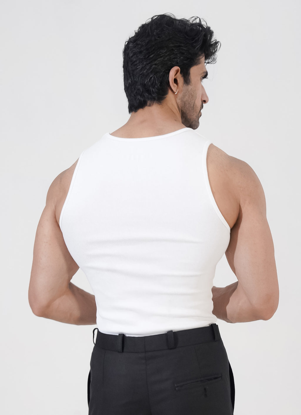 White Ribbed Tank Top