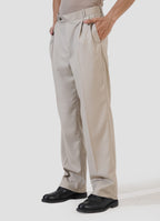 Double Pleated Pants - Beige