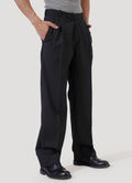 Double Pleated Pants — Black