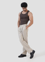 Brown Ribbed Tank Top
