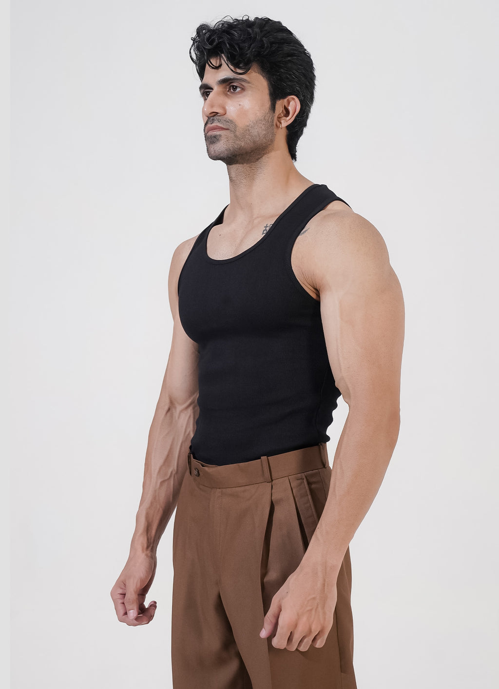 Black Ribbed Tank Top
