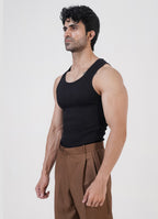 Black Ribbed Tank Top