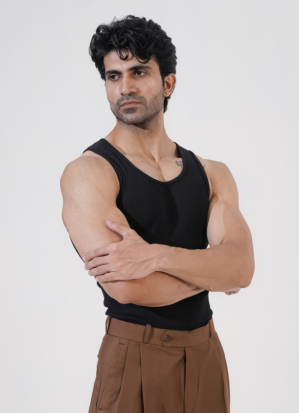 Black Ribbed Tank Top
