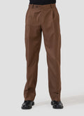 Double Pleated Pants — Brown