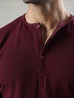 Maroon Ribbed henley
