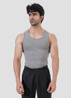 Grey Ribbed Tank Top