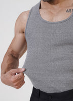 Grey Ribbed Tank Top