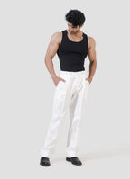 Double Pleated Pants — White