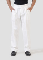 Double Pleated Pants — White