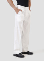 Double Pleated Pants — White