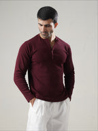 Maroon Ribbed henley