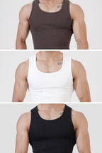 Tank Top Combo – White, Black, Brown