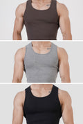 Tank Top Combo – Brown,Black&Grey