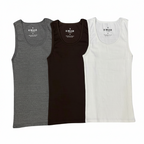 Tank Top Combo – Grey, Brown, White