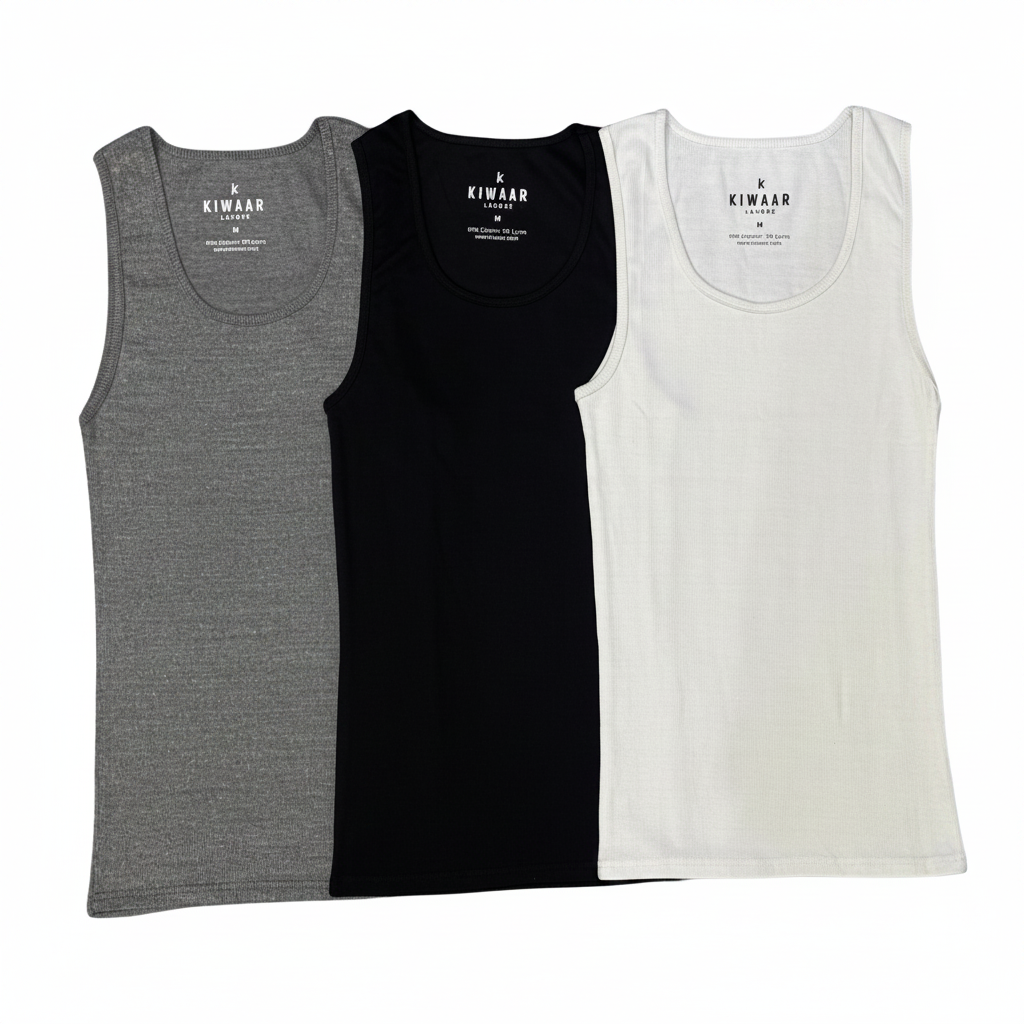 Tank Top Combo – White, Black, Grey