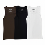 Tank Top Combo – White, Black, Brown