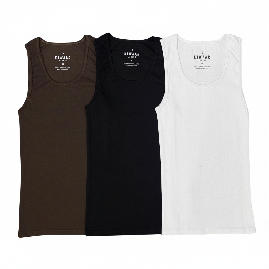 Tank Top Combo – White, Black, Brown